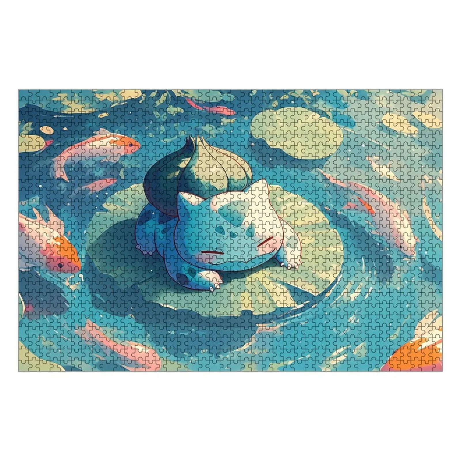 Pokemon Jigsaw Puzzles 1000 Pieces Paper Picture Landscape Oil Painting Art Puzzles Decompression Toys for Adults Family Games