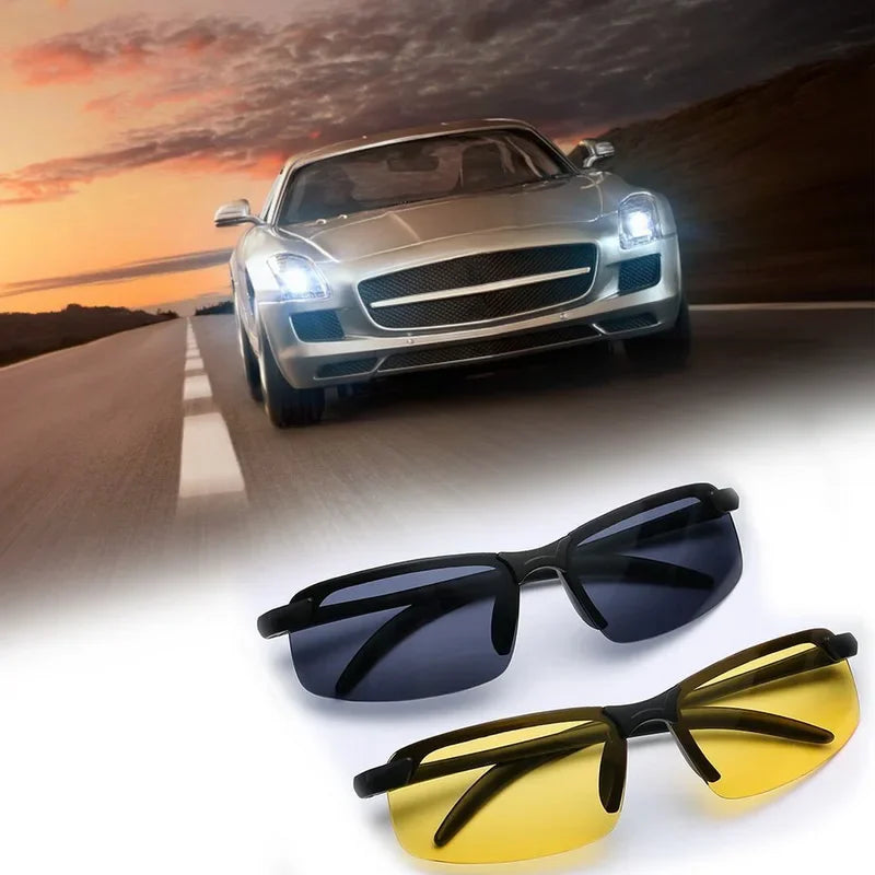 Night Vision Glasses Anti-Glare Driving Goggle Men Half Frame Polarized Sunglasses Driver Outdoor UV400 Day and Night Glasses