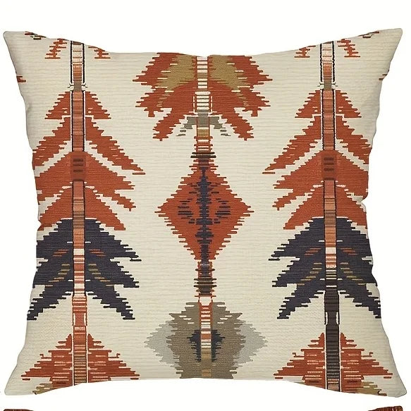 Boho Abstract Geometric Throw Pillow Covers - Ethnic Style Farmhouse Home Decor, Without Pillow Inserts, for Porch Pat