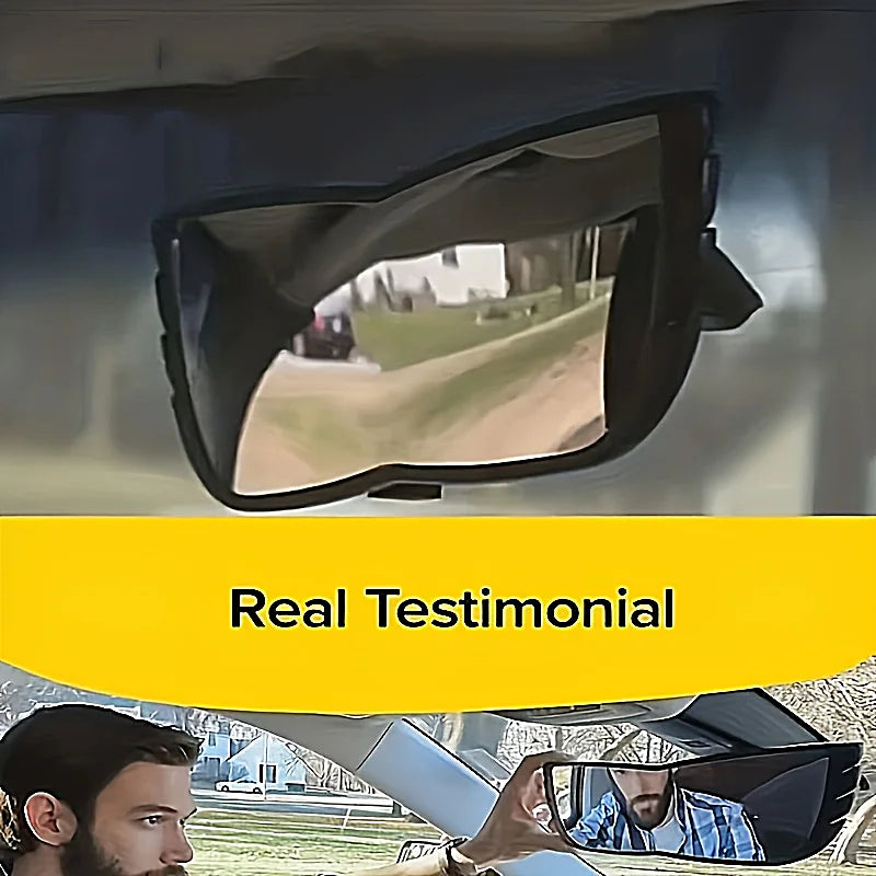 Universal Fit Curved Rearview Blind Spot Mirror, 160° Wide Angle, Enhanced Field of View, Front Position, Oval Shaped Interior