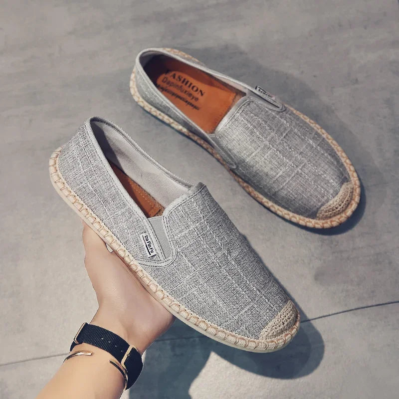 Men Shoes Summer Espadrilles Woman Canvas Sneakers Breathable Couple Footwear Slip on Loafers Large Size 39-44 Outdoor Trainers - Free Item Weekend (50% off).