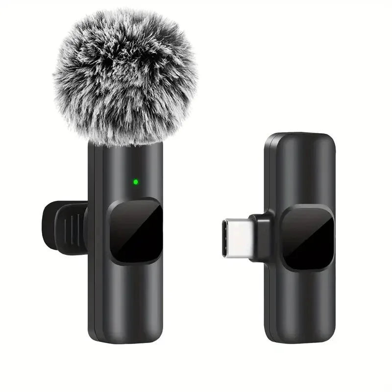 K1 Wireless Lavalier Microphone Mini Audio Video Recording Mic For iPhone Android Laptop Live Gaming Mobile Phone Microphone