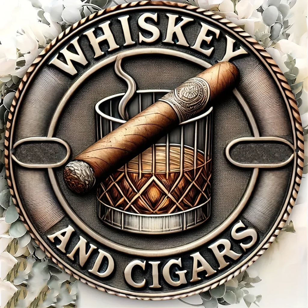 Garage Decor，Whiskey And Cigar Wall Decor, Fun Wall Decor Wall Decor Street Yard Home  Club Farm Garden Wall Art