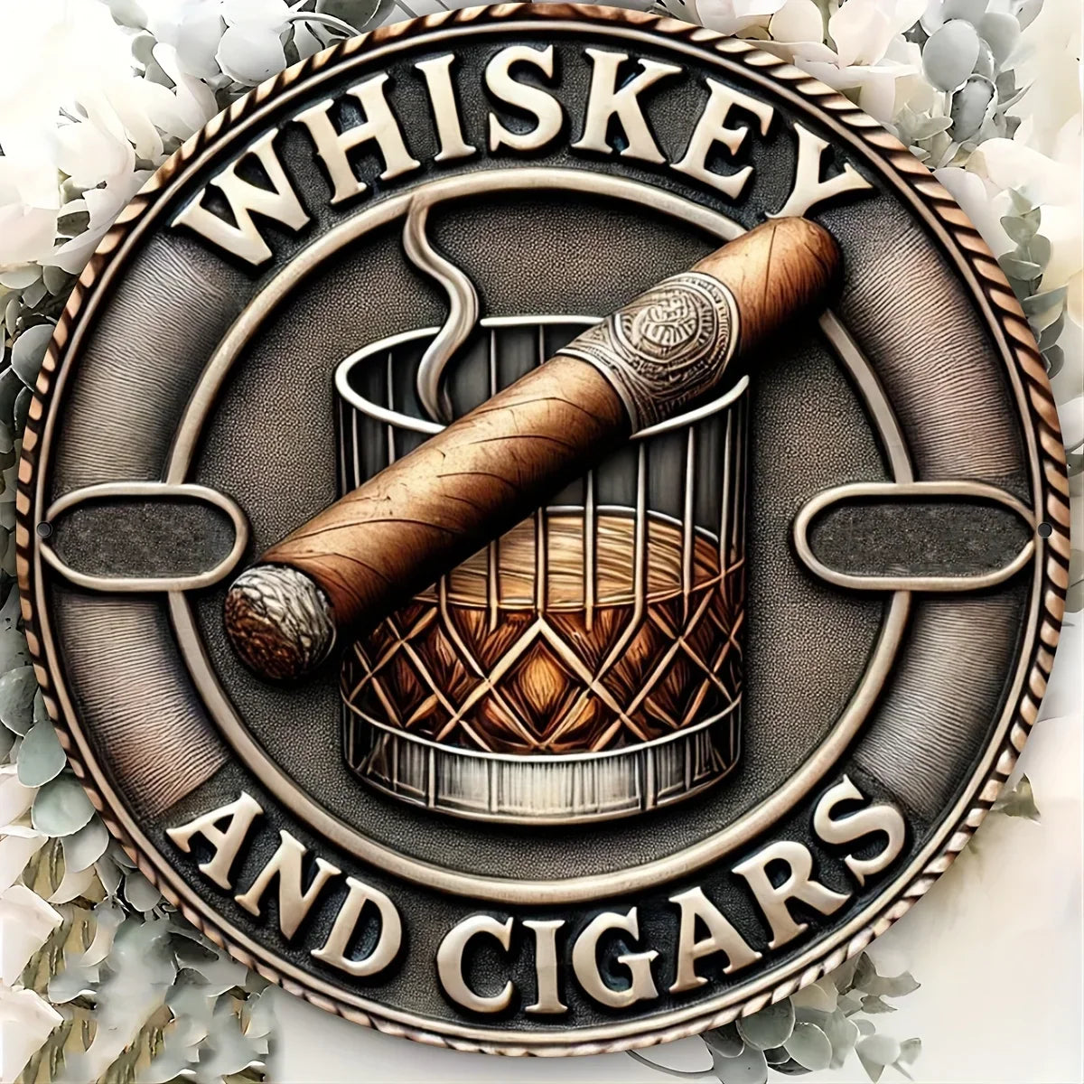 Garage Decor，Whiskey And Cigar Wall Decor, Fun Wall Decor Wall Decor Street Yard Home  Club Farm Garden Wall Art