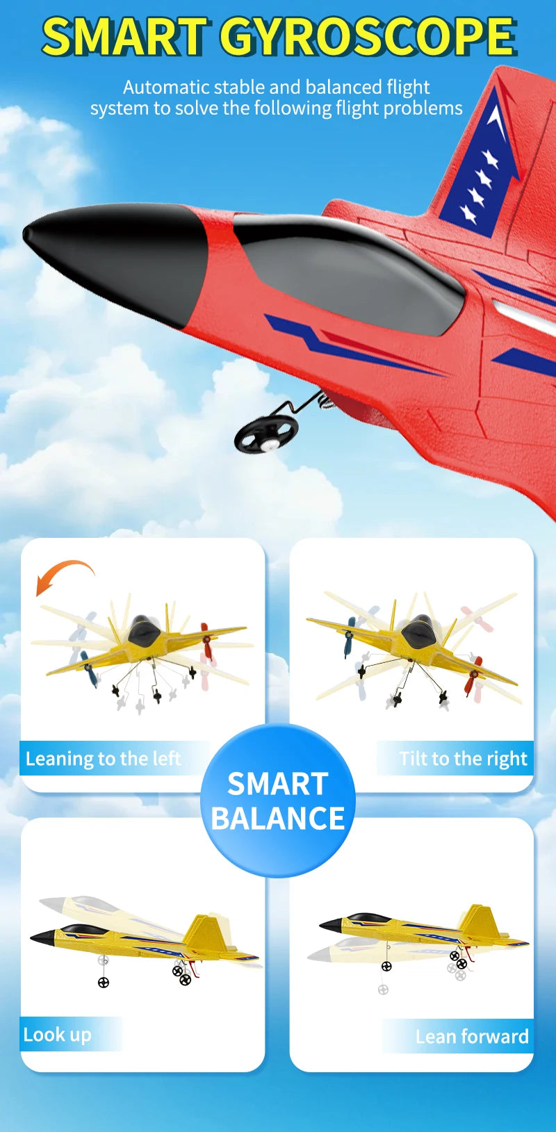 2.4G RC Plane KF803 With LED Lights RC Flying Model Glider Remote Control Vertical Plane EPP Foam Airplane Children Gifts Toy
