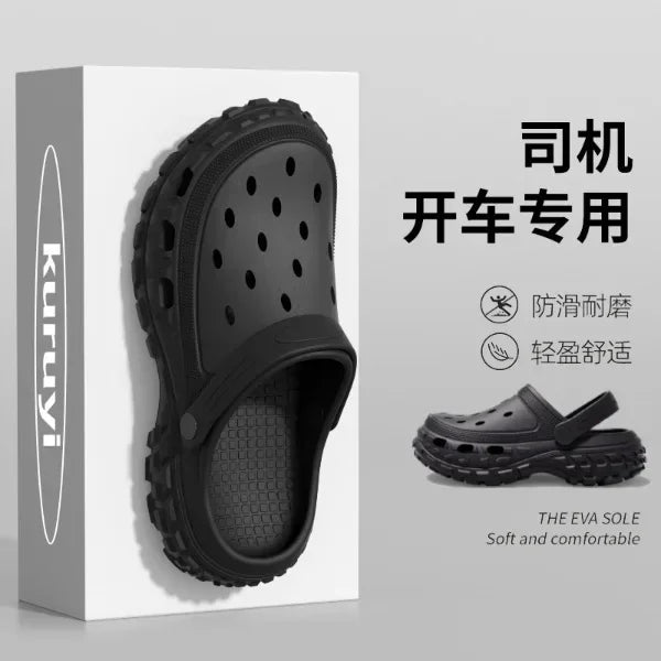 Men Platform Sandals 2026 Summer Closed Toe Non-slip Beach Sandals Woman Lightweight Soft Bottom Non-slip Sandalias for Home