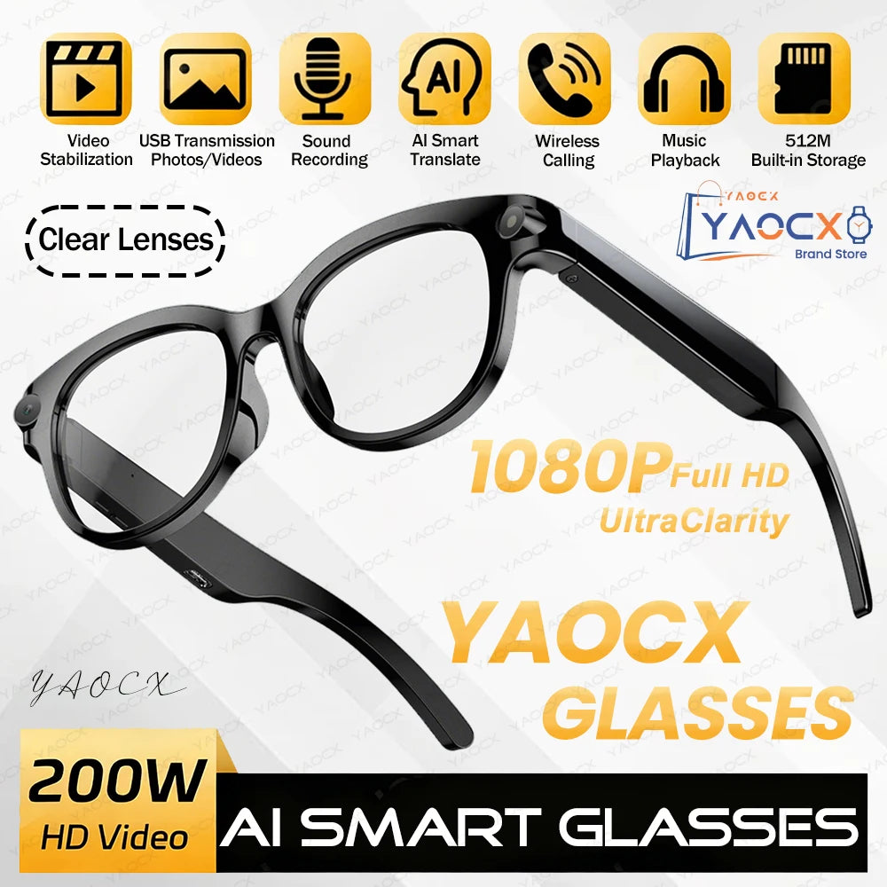 AI smart glasses for first person photography, video shooting, intelligent image recognition, object recognition, language trans