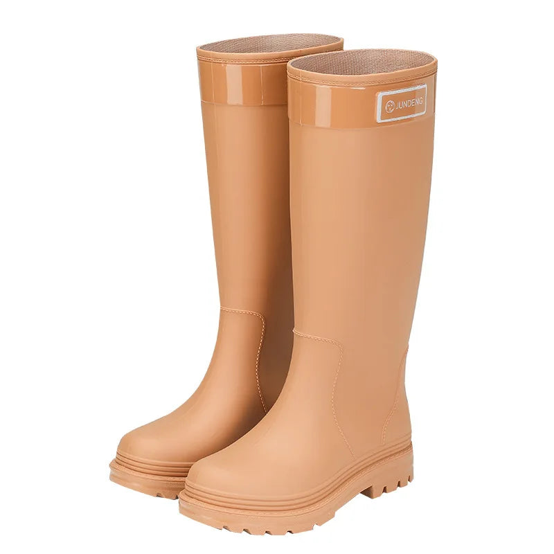 High-Tube Women's Rain Boots Fashionable Korean Style Waterproof Non-Slip Winter Snow Boots Outdoor Wear Cross-Border Popular - Free Item Weekend (50% off).