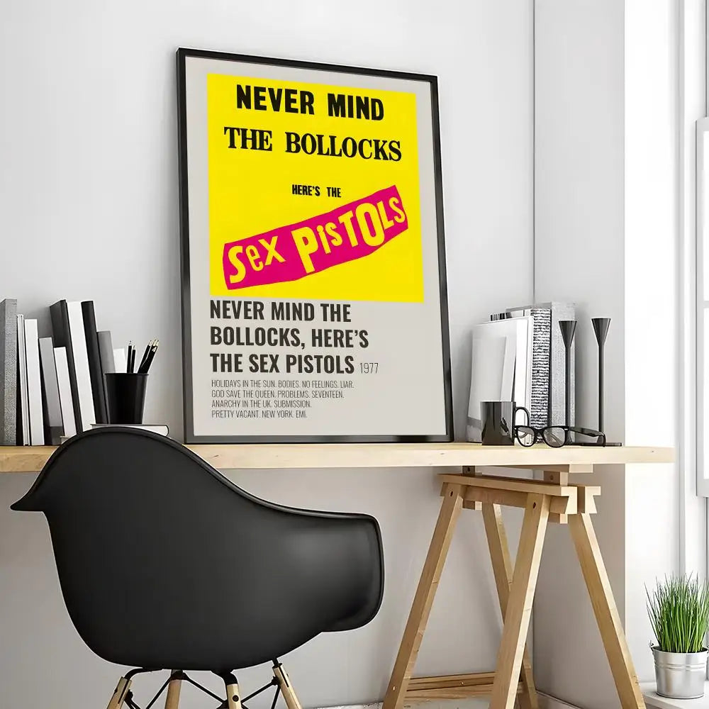 One Of The Influential Punk Band Painting Calligraphy Canvas Poster: Crease Free Waterproof Durable All Space Wall Decor