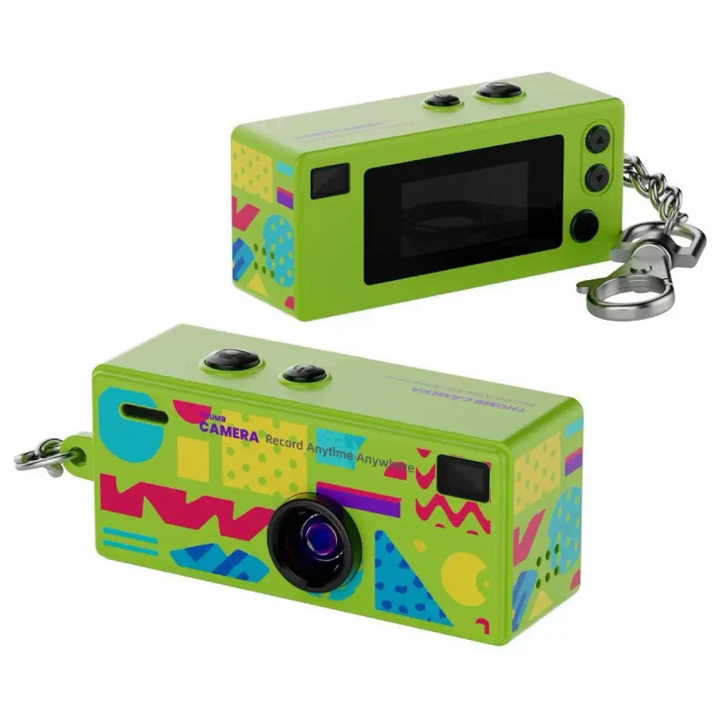 Retro Mini Keychain Thumb Camera 1080P HD Recorder Built-in Flash Auto Focus 130° Wide Angle Lens TFT LCD Screen Portable Camera