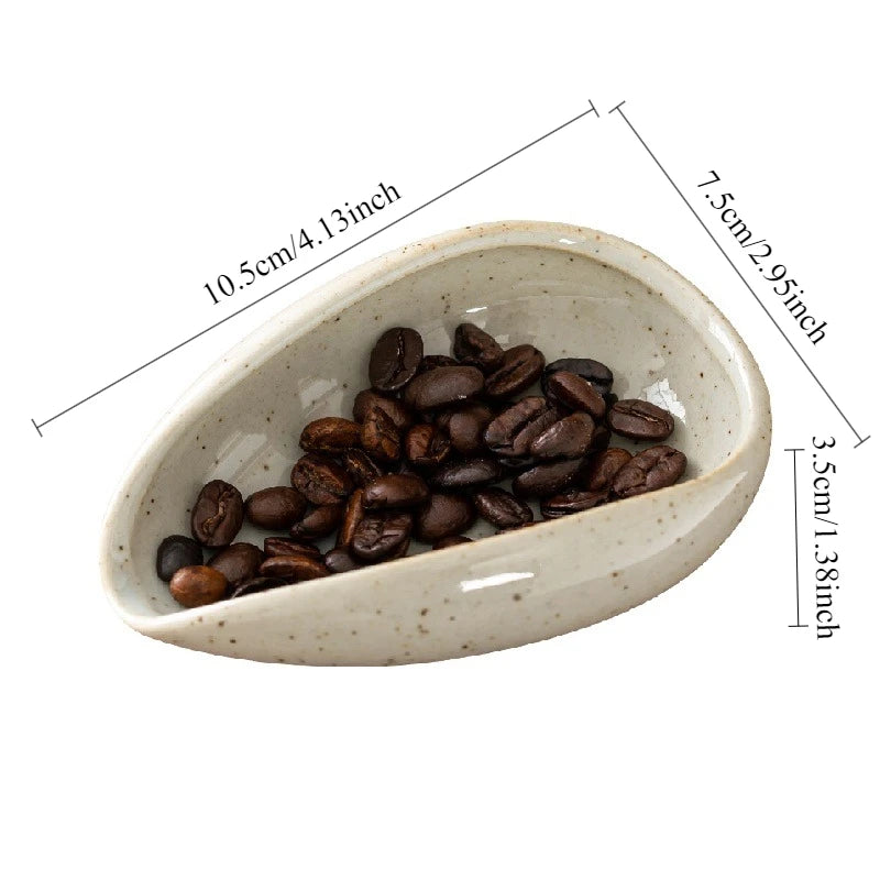 Coffee Bean Dosing Cup Bean Dispenser Ceramics Bean Measuring Tray Tea Coffee Accessorie