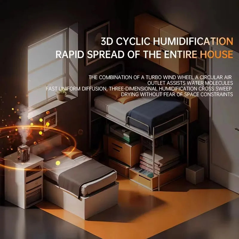 3000ML Humidifier Aroma Diffuser Home Atomizer Large Capacity 3 Spray Port USB Desktop Office Air humidificador with Night Light
