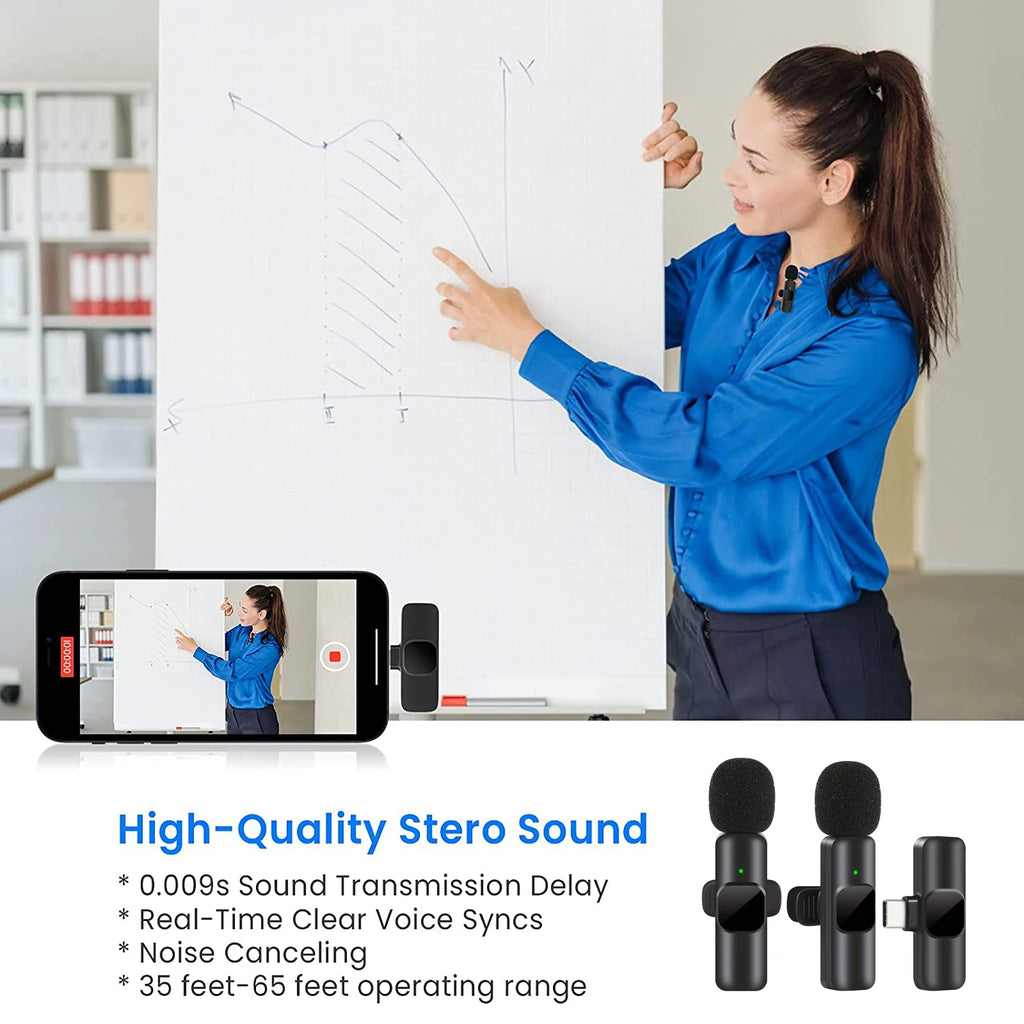 K1 Wireless Lavalier Microphone Mini Audio Video Recording Mic For iPhone Android Laptop Live Gaming Mobile Phone Microphone