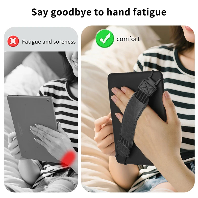 Leather Hand Strap For 6-11" Tablet Stand Handle Grip Security For IPad Xiaomi For Kindle Kobo Voyaga EReaders Holder