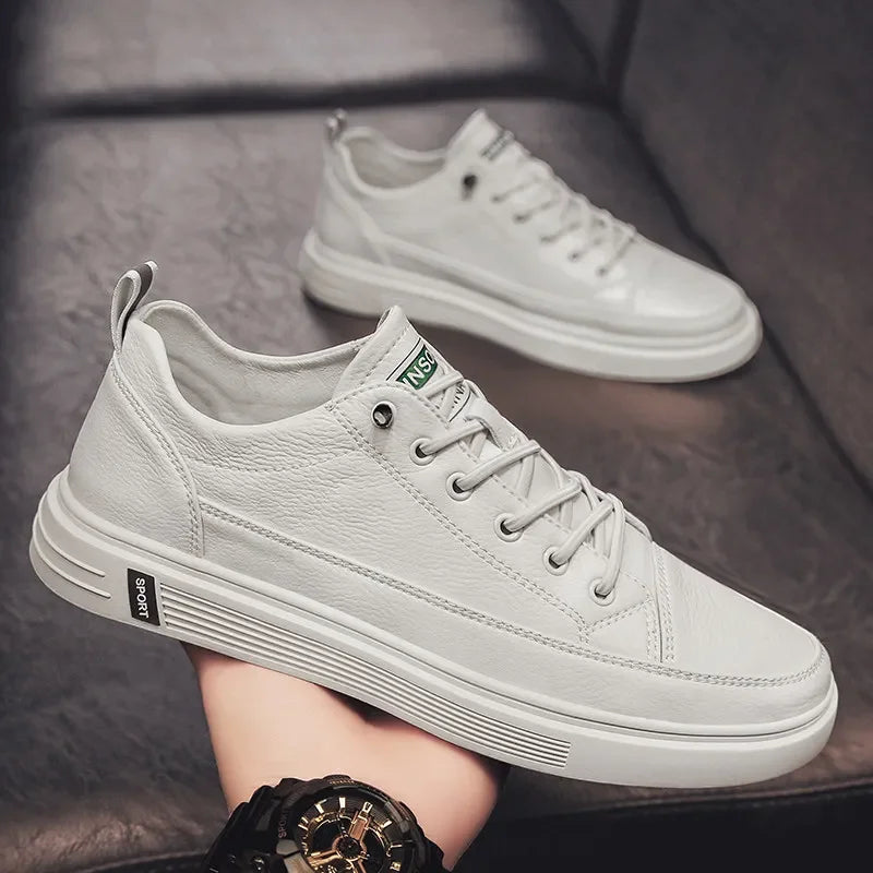 New Casual Shoes In Spring Men's Board Shoes Fashion Breathable Small White Shoes Men's Sneakers Low Top Leather Board