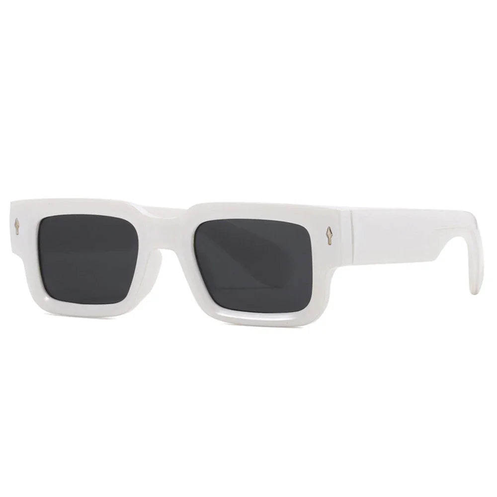 Retro Men Square Sunglasses For Women Vintage Luxury Rivet Designer Sun Glasses Fashion Arrow Shades UV400 Eyeglasses
