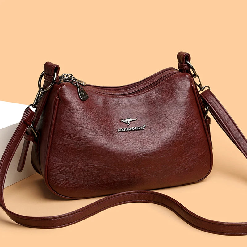 Luxury Designer Ladies Handbags New High Quality Leather Shoulder Bag for Women Female Retro and Minimalist Crossbody Bag Purses