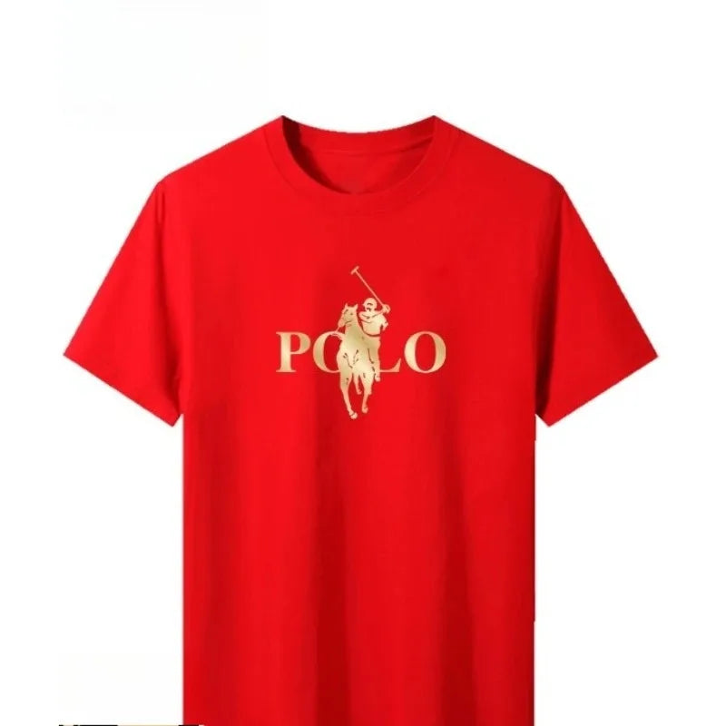 Summer Trendy Brand Men's Clothes Business Casual Short-sleeved T-shirt Slim Fit and Versatile Crew Neck Top Breathable T-shirt