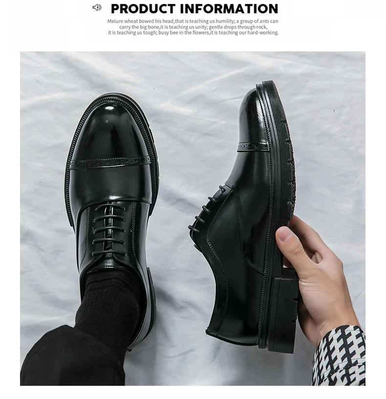 Men’s Dress Shoes High Quality Business British Social Formal Leather Shoes For Men Block Party Wedding Business Office Shoes