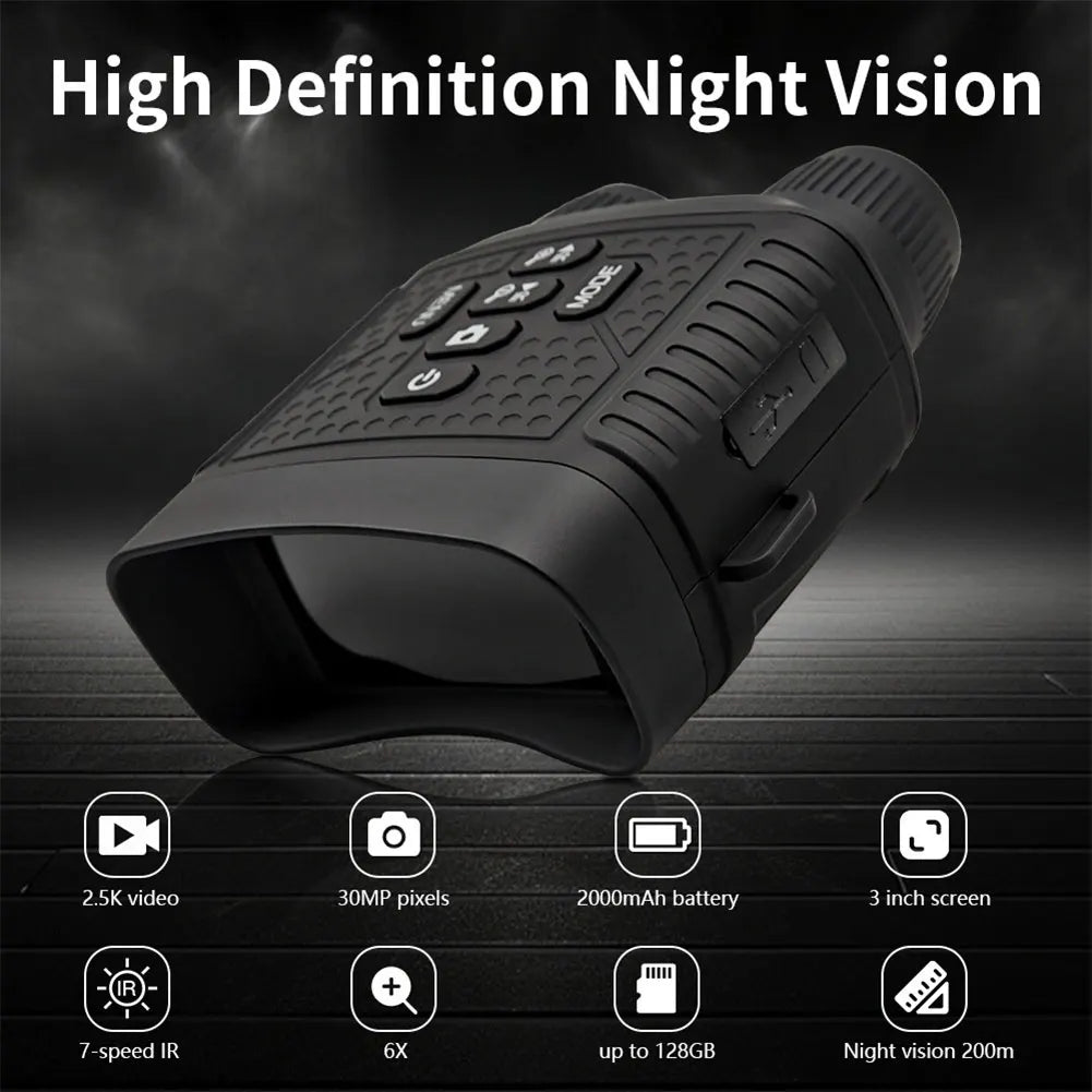 2.5K Infrared Night Visions Binoculars 30MP Night Visions Goggles 3inch Screen Outdoor HD Telescope Camera for Hunting Camping