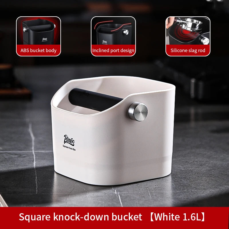 Bincoo Large Capacity Coffee Knock Box Home Use Bar Knock Out Bin for Espresso Machine Waste Grounds ABS Coffee Waste Disposal