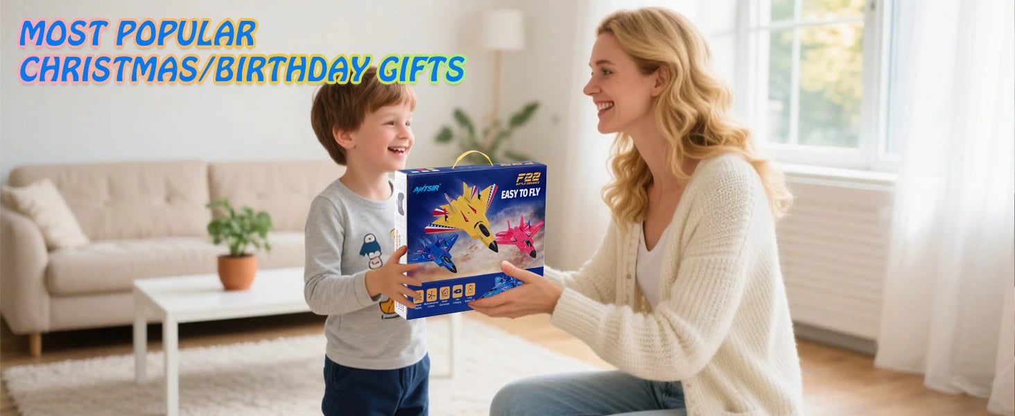 F22 Raptor RC Plane 2.4G 2CH RC Foam Flying Model Glider With LED Lights Remote Control Foam Fighter Airplane Toys for Children