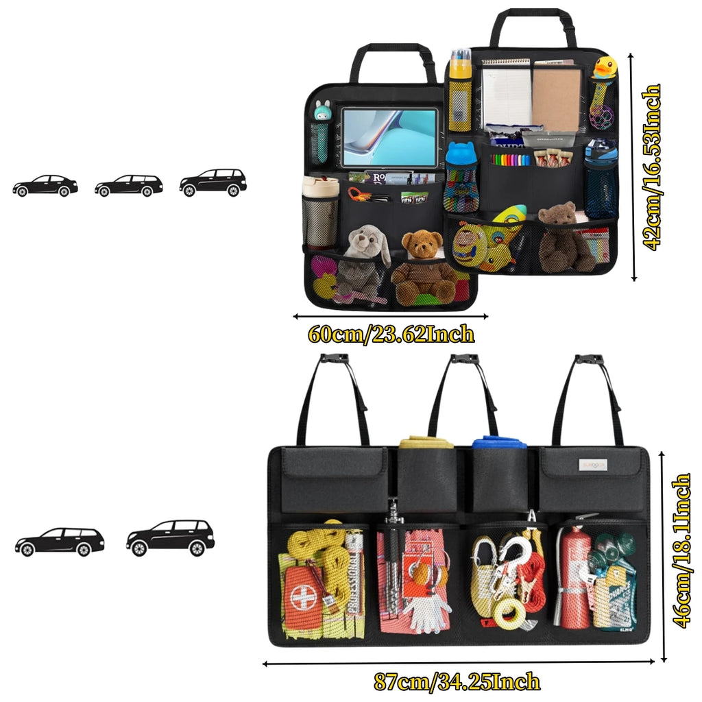Car Organizer Backseat Hanging Organizer Kit With Large Storage Bag Super Capacity Trunk Organizer For SUV Truck Van Save space - Free Item