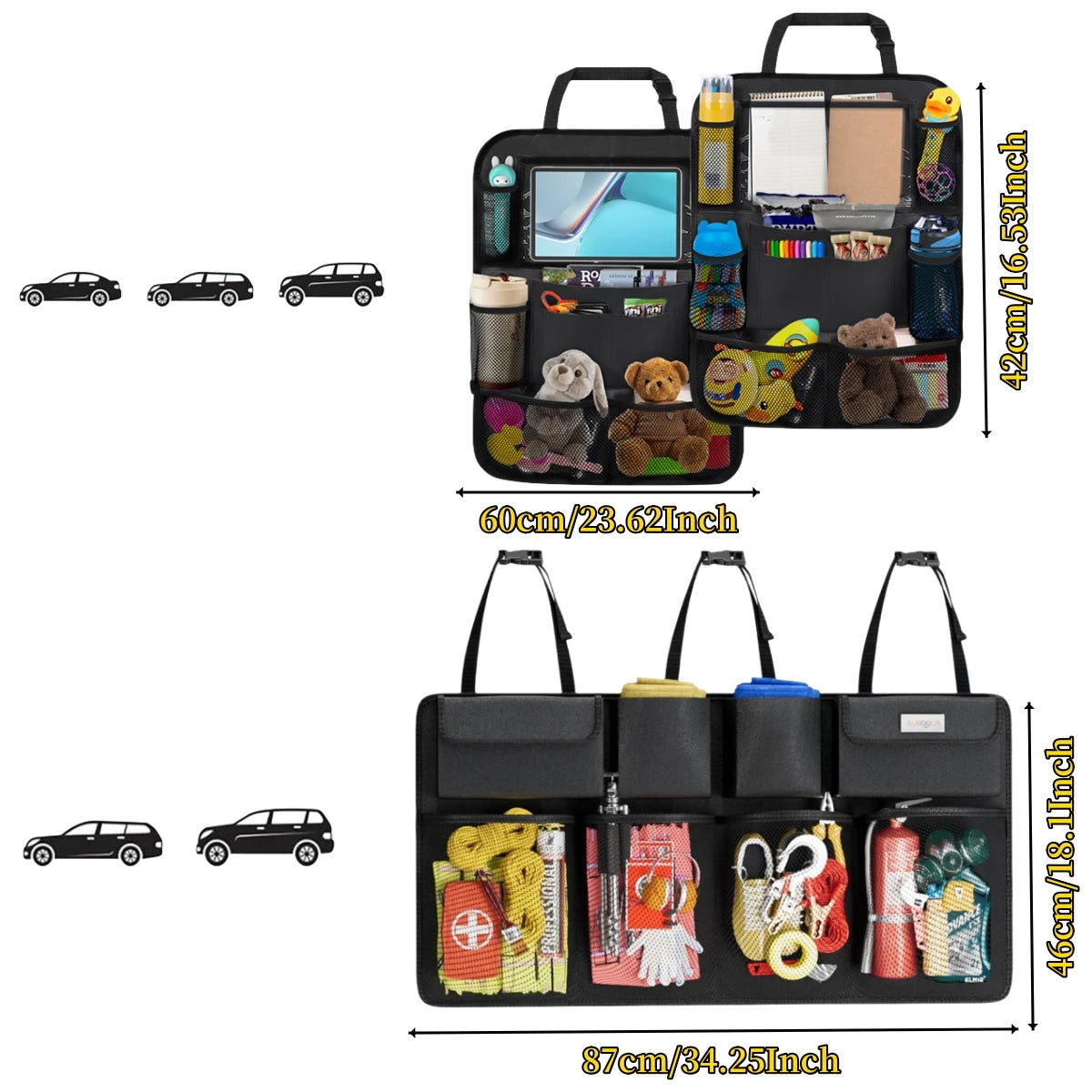 Car Organizer Backseat Hanging Organizer Kit With Large Storage Bag Super Capacity Trunk Organizer For SUV Truck Van Save space - Free Item