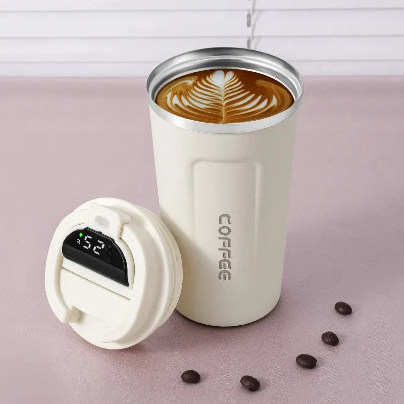 Stainless Steel Vacuum Cup Office 450ml 510ml Thermos Bottle Smart Display Temperature Coffee Cup Business Portable Thermal Mug