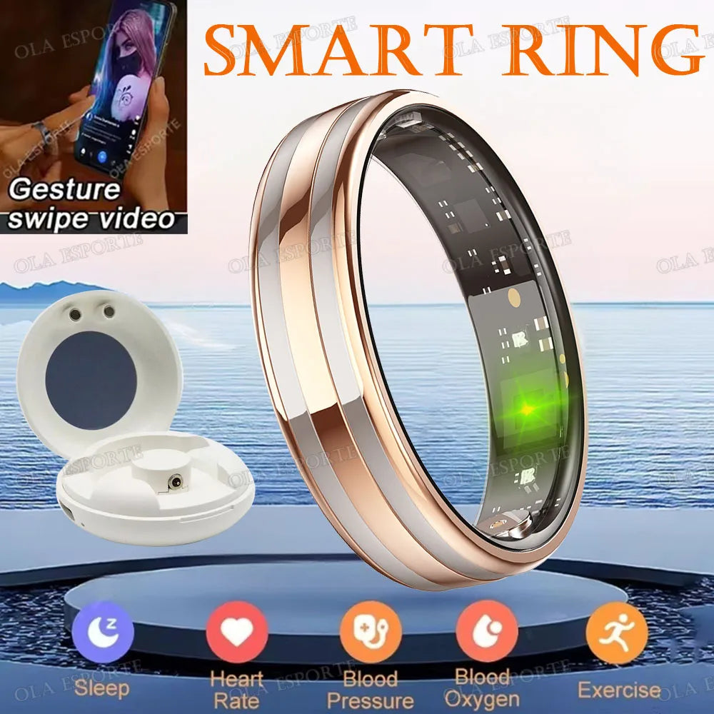 Gesture Sensing Smart Ring Health Monitor Smart Ring Outdoor Waterproof Ring Real HRV Monitor Heart Rate Blood Oxygen Sport Ring