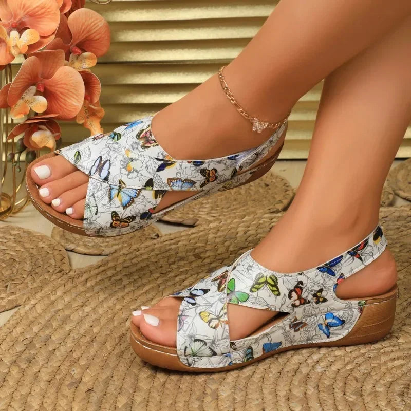 Ladies Shoes 2025 Summer Outdoor Casual Women's Sandals Open Toe Plus Size Daily Light Comfortable Beach Platform Wedge Sandals