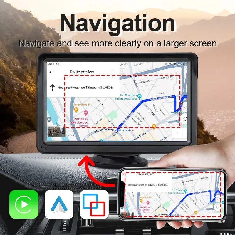 7 inch car stereo is convenient to integrate your smart phone via wired connection or wireless connection to carplay