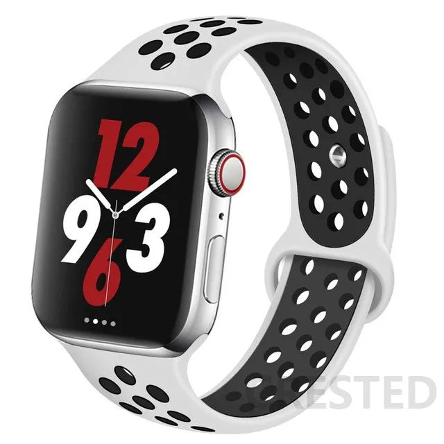 Silicone Strap For Apple Watch Band 45mm 44mm 40mm 49mm 41mm 38mm 42mm Sport bracelet iWatch Ultra 2 Series 9 8 7 6 se for nike