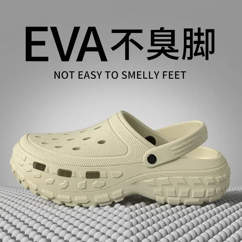 Men Platform Sandals 2026 Summer Closed Toe Non-slip Beach Sandals Woman Lightweight Soft Bottom Non-slip Sandalias for Home