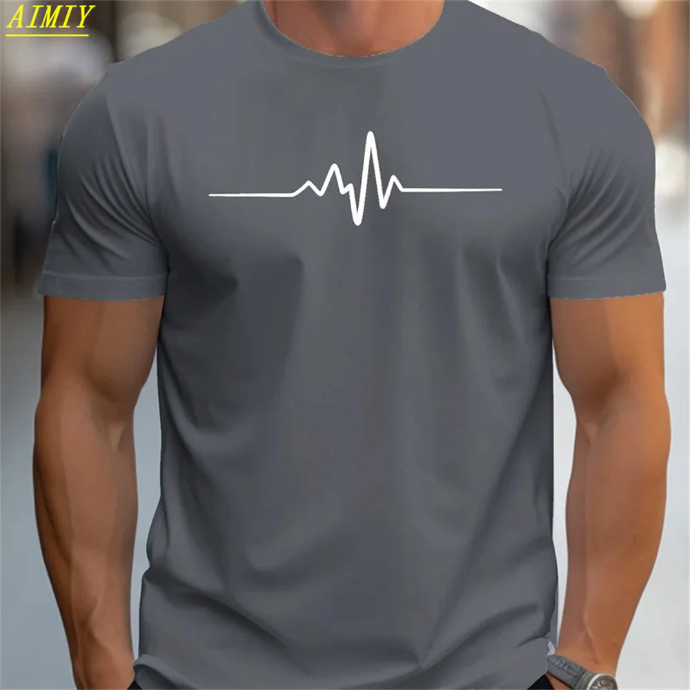 Summer Men's T-shirt Top Casual Loose Fit Oversized T-shirt PARI Letter Pattern Printed Round Neck Short Sleeved Homme Vêtement - Free Item.