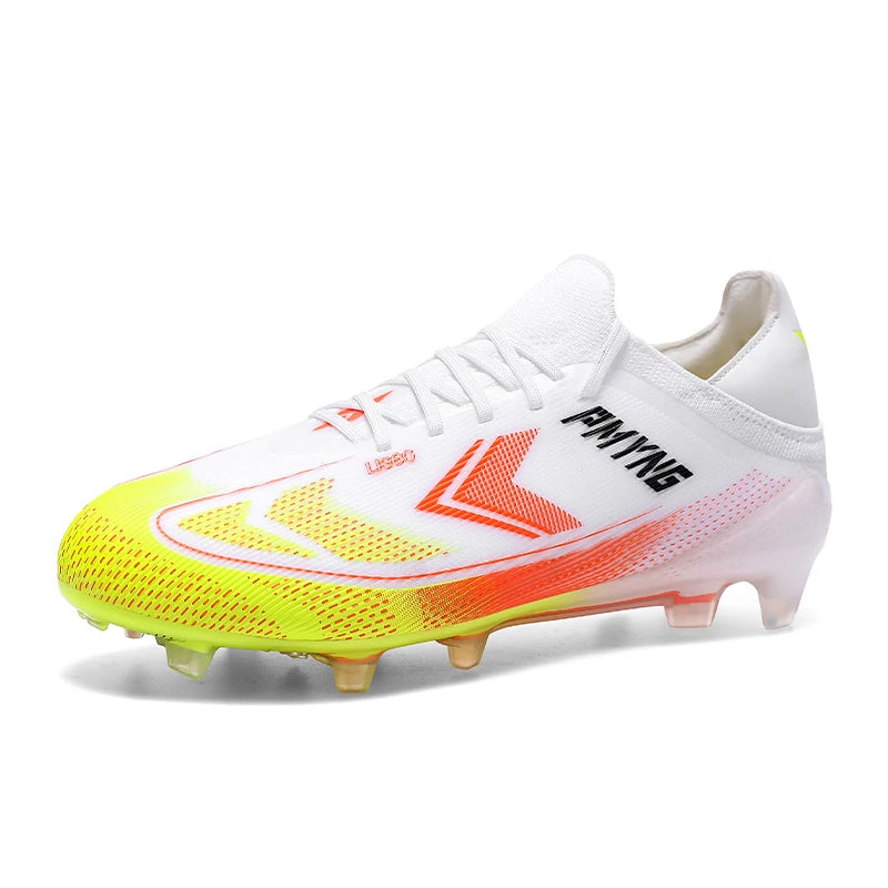 Professional-Level Football Shoes: High-Elastic Flyknit + Fg Long Studs No Slipping during Sudden Stops and Turns on the Field.
