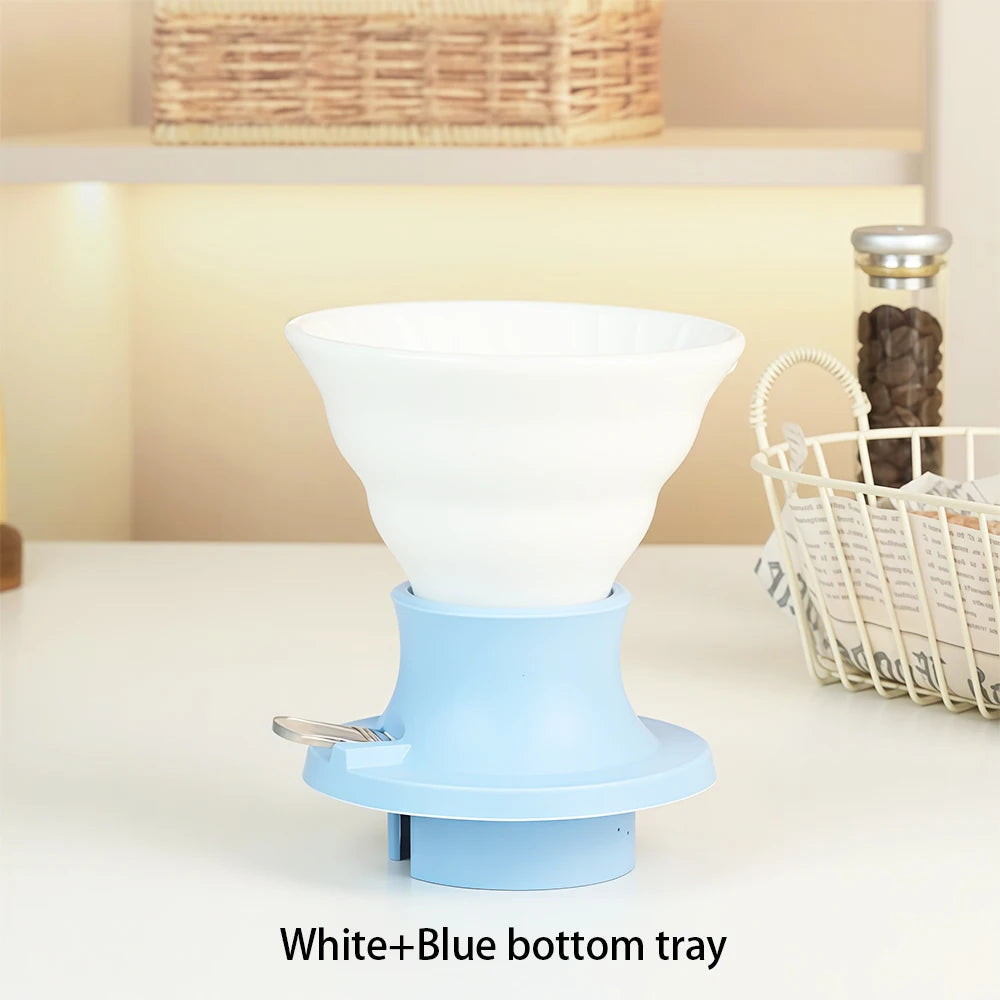 Smart cup colored ceramic drip filter cup with switch, hand brewed coffee drip filter