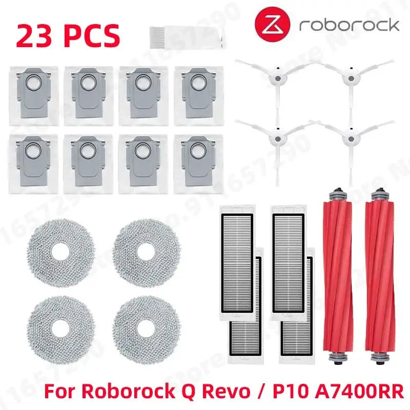 Roborock Q Revo / P10 A7400RR Spare Parts Main Side Brush Hepa Filter Mop Cloths Dust Bag Robot Vacuums Cleaner Accessories
