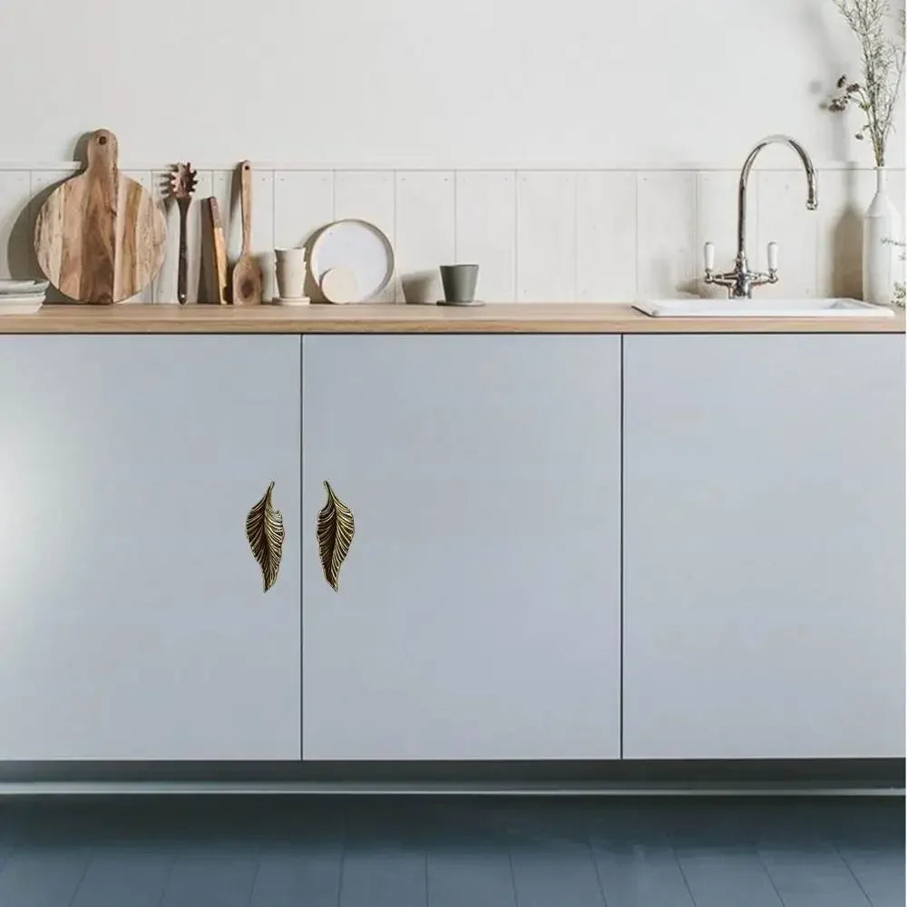 Cabinet Door  Creative Leaf Handle Cabinet Door Antique Silver Small Leaf Handle Antique Bronze Drawer Double Door Handle