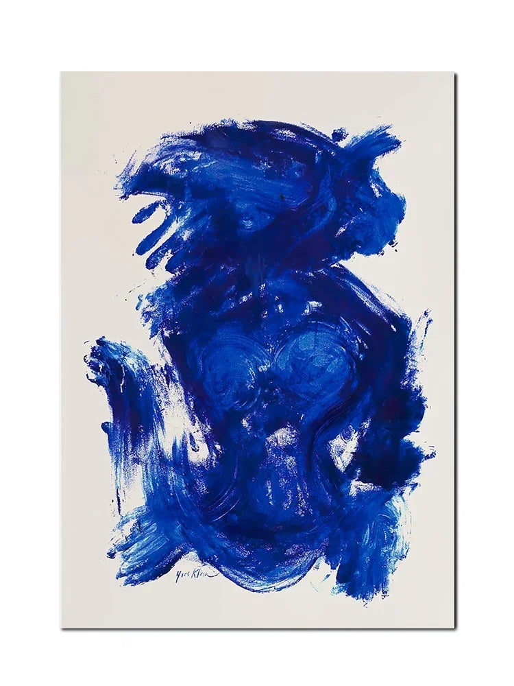 Yves Klein Abstract Blue Soulages Circle Wall Art Minimalist Print Canvas Painting Posters for Living Room Modern Home Decor