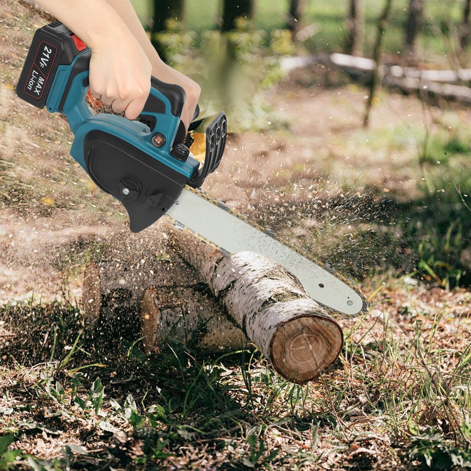 1000W Cordless Brushless Chainsaw 12", 32.81ft/s Cutting Speed w/2600mAh Battery for Wood Cutting & Tree Pruning (US Plug)