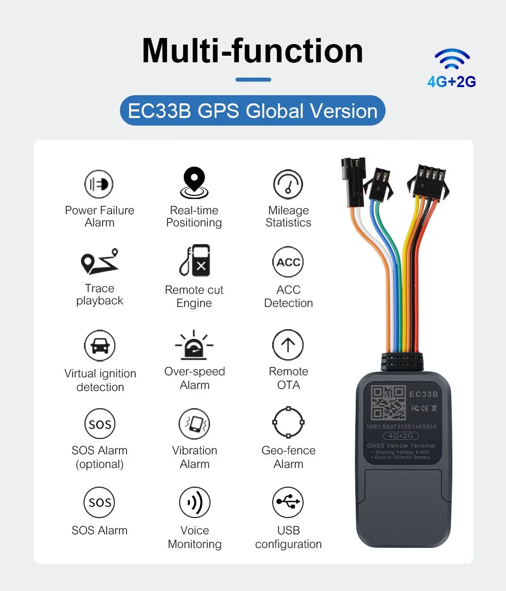 GPS Electronic Vehicle Locator for car with android ios app Trackerking EC33B 4G Open Installation With High Quality