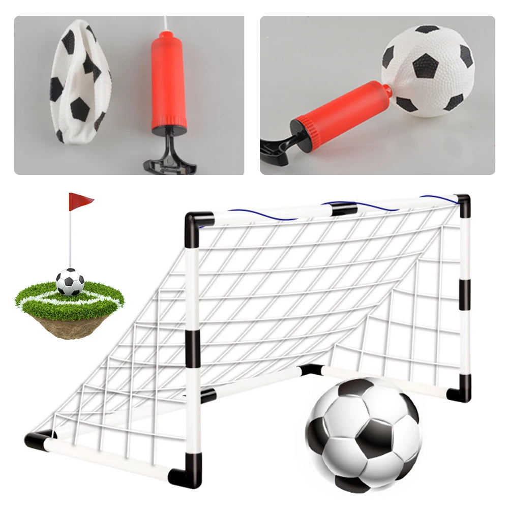 Football Goal Sports  with Pump & Ball Foldable Football Goal Post Weather Resistant Portable Soccer Goal for Kids Children