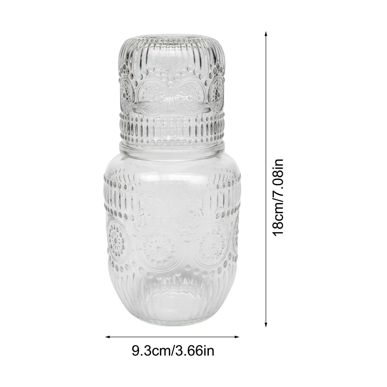Carafe with Cup Snowflake Design Elegant Pitcher Glass Carafe for Tea Coffee Milk Juice Drink Tea Coffee Milk Juice