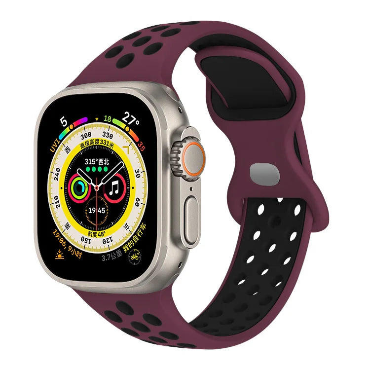 Strap For Apple Watch Ultra 7 8 9 41mm 45mm 40 44 42mm for nike sport Band iWatch serie SE 6 49mm Silicone Breathable bracelet