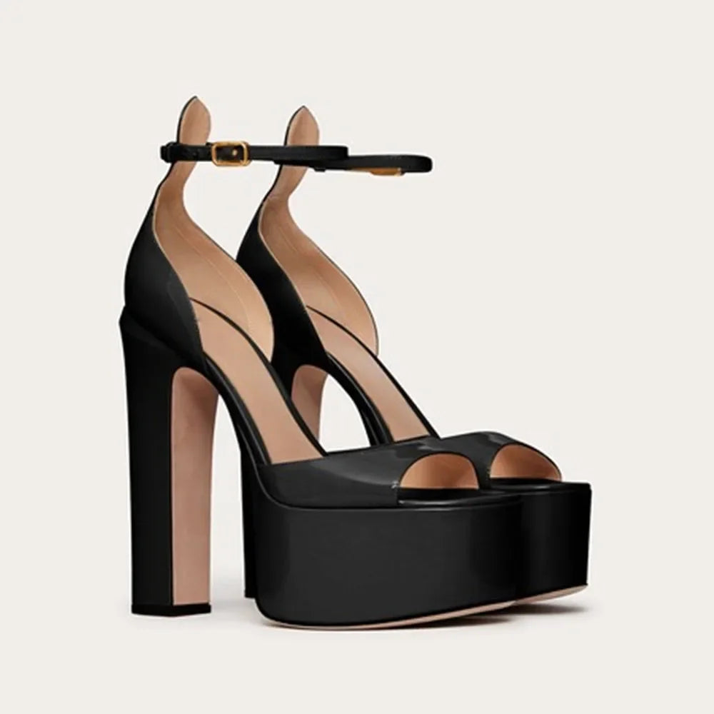 Ladies' summer new coarse high-heeled fish mouth sandals, thick soled waterproof platform, sexy party and wedding women's shoes