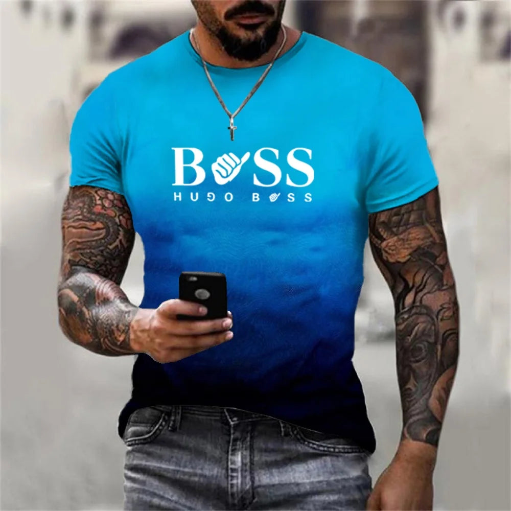 Street Fashion T-Shirt For Men Short Sleeve Hip Hop Print Tee Shirt Handsome Male T Shirt Pullover Man Oversized Clothing