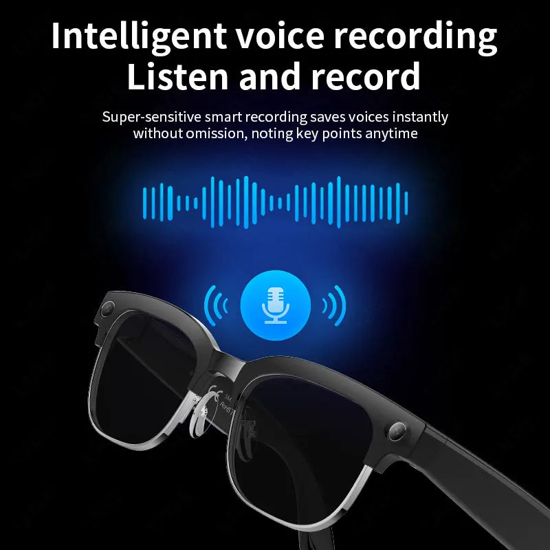 AI Smart Glasses 8 Million Pixels Recording Videos Photo Recognition Answer Translation 290mAh IP66 Waterproof Bluetooth Glasses