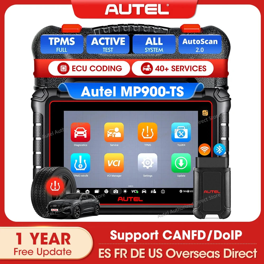 Autel MaxiPRO MP900TS OBD2 Scanner TPMS Diagnostic Tool ECU Coding, Active Test, 40+ Services, CAN FD&DOIP Upgraded of MK808S-TS