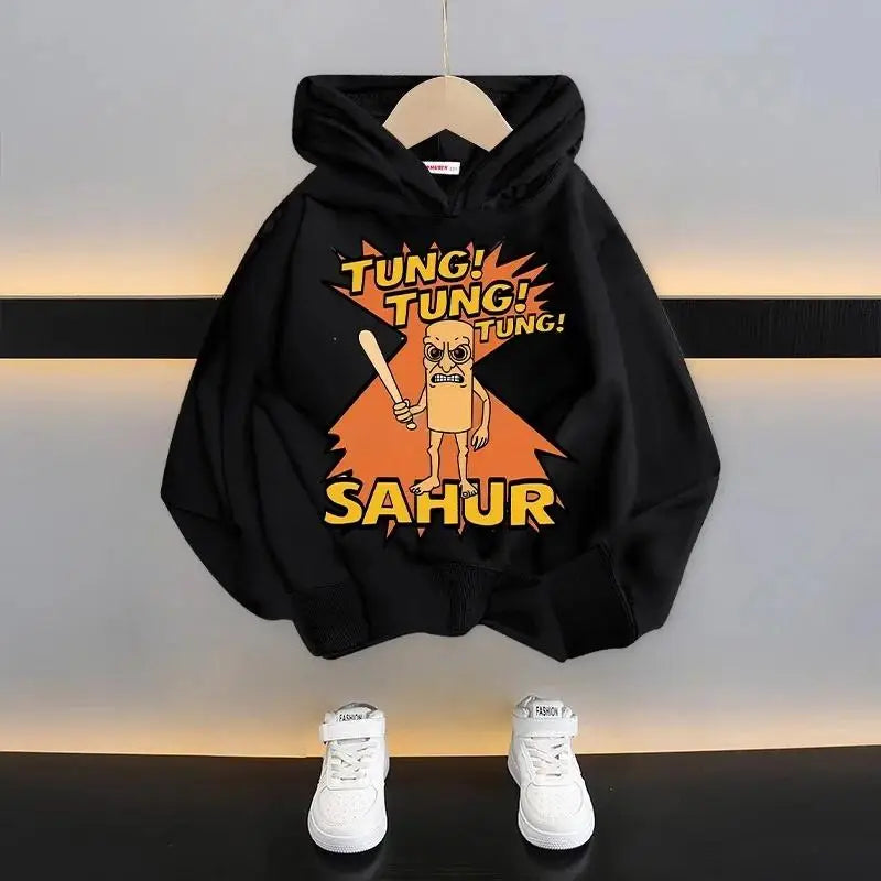 Autumn Cute Italian Brainrot Print Children's Hoodies Funny Cartoon Graphic Kids Fashion Girl Sweatshirts Casual Boy Pullover